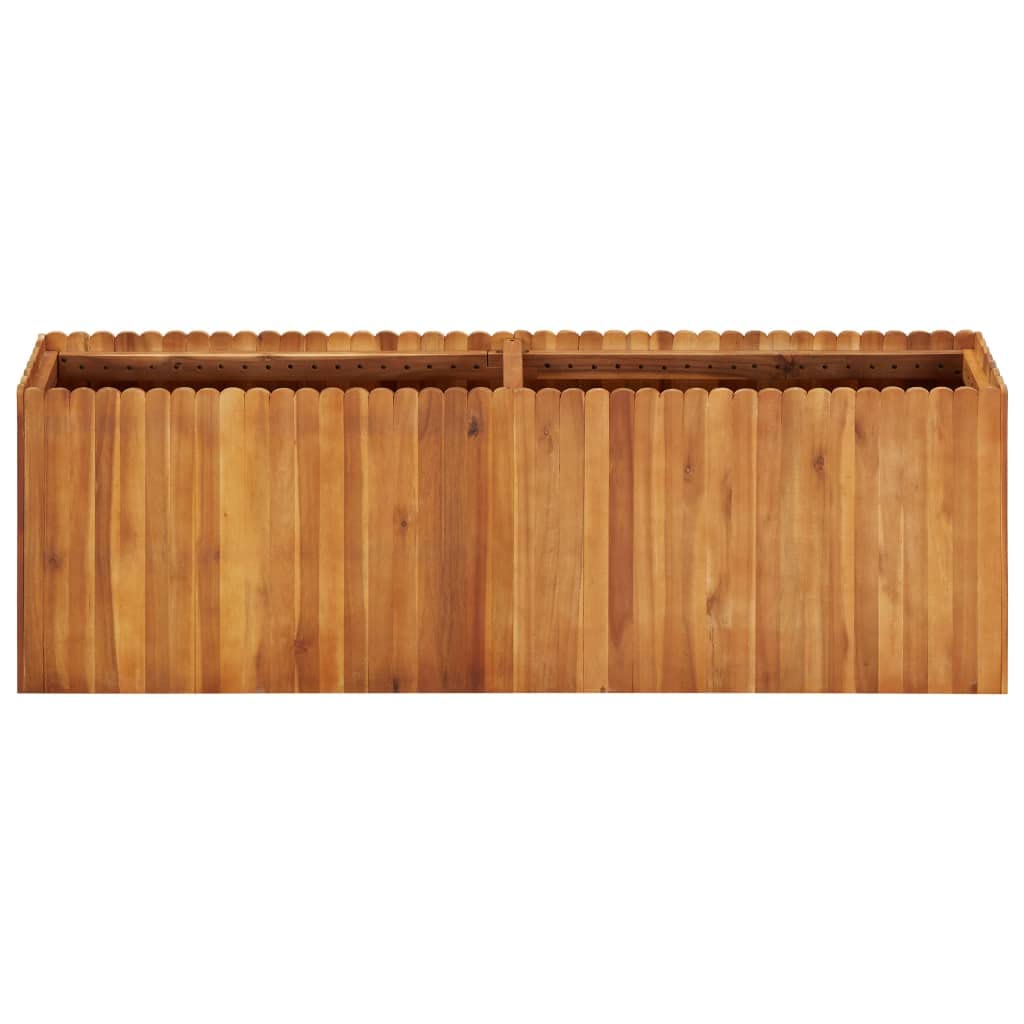 Jardinera de madera maciza de acacia barnizada, 150 x 30 x 50 cm, jardinera elevada para exteriores, para macizos de jardín, macizos de flores, resistente a la intemperie