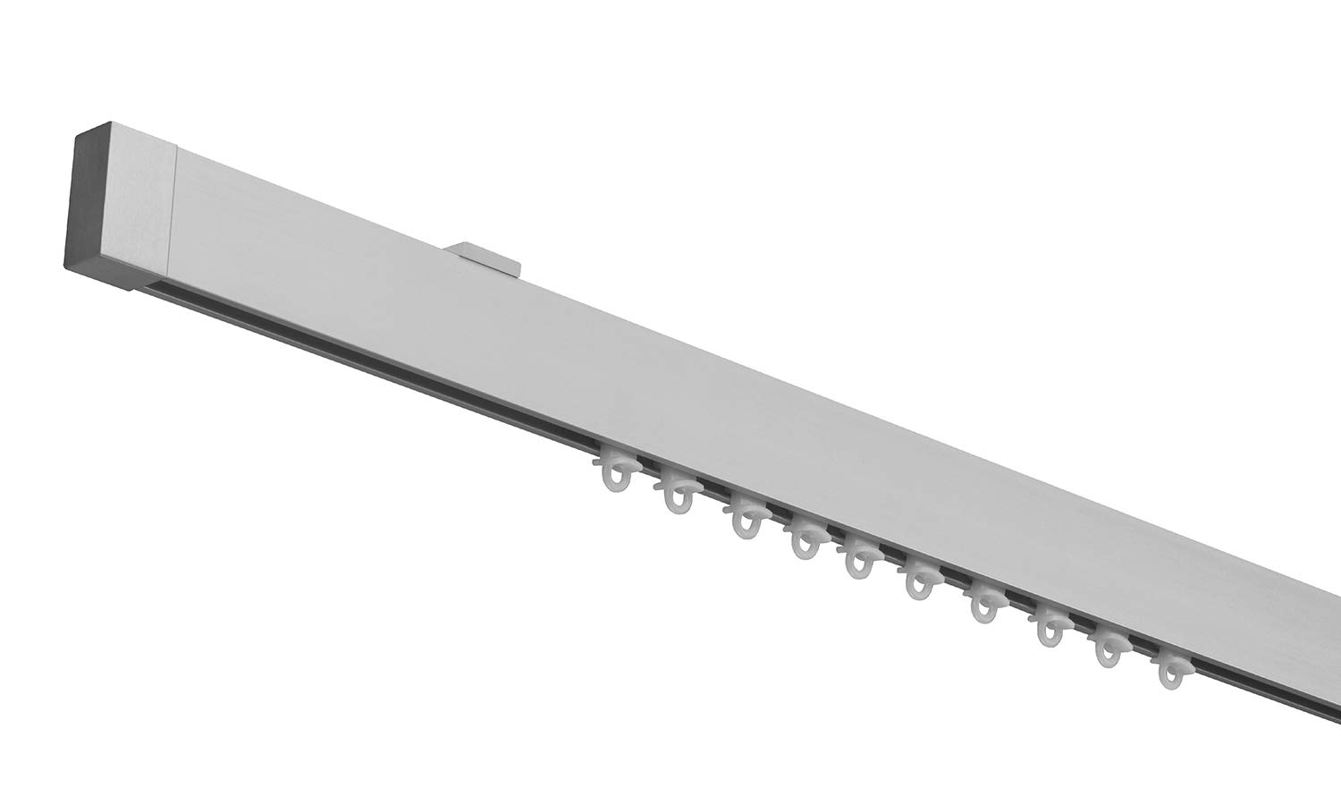 X-PROFILES Binario per Tende a Onde - Installazione a Soffitto con Tappi Terminali da 20 mm - Completo per l’Installazione (Bianco 120 CM)