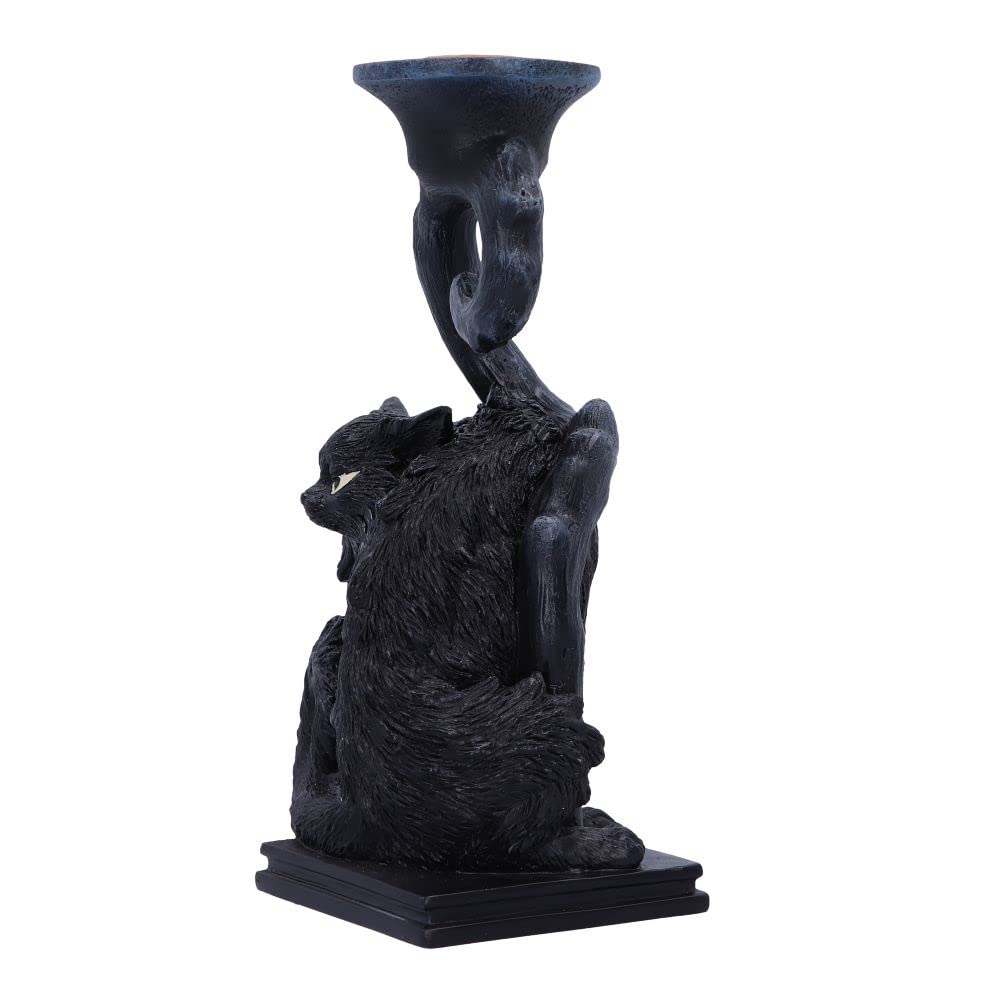 Nemesis Now Świecznik z czarnym kotem, czarny, 18,5 cm