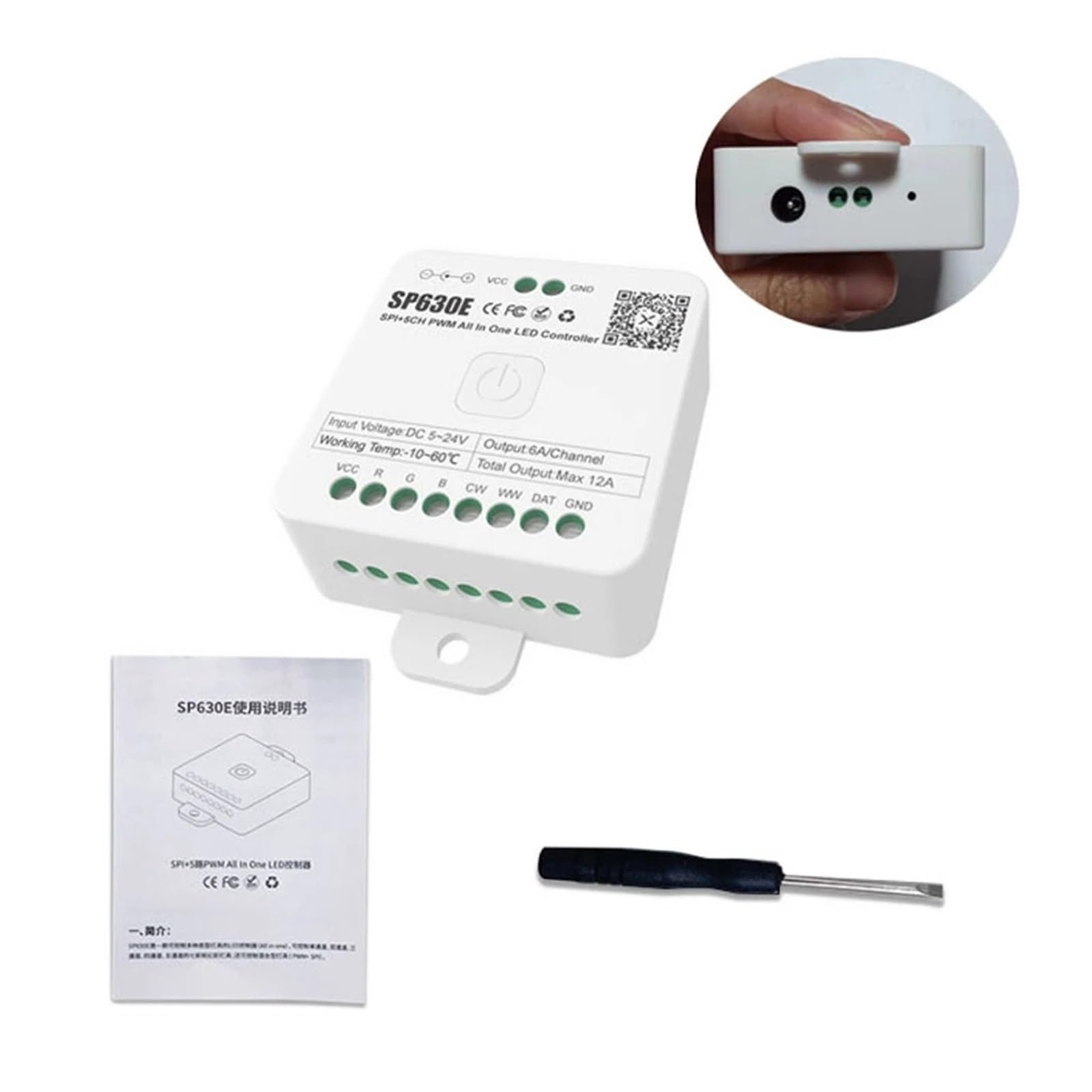 5V-24V SP630E BT LEDコントローラ 5CH SMD5050 5V-24V SP630E