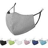 [VEVE&MIKI] マスク UVカット 紫外線対策 日焼け止め 吸水速乾 蒸れない 夏用 花粉对策 繰り返し使える 耳が痛くない 耳紐アジャスター付き 息苦しくない スポーツマスク個別包装 フリーサイズ (スポーツメッシュ通気マスクグレー1 PCS)