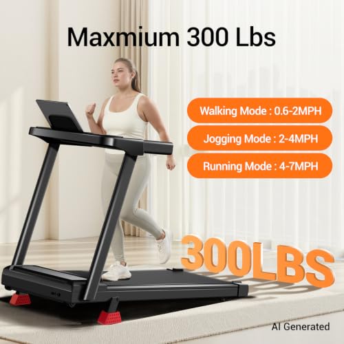 Image of 16% Incline Treadmill with Handle,Foldable Treadmills for Home | 3-in-1 Portable Treadmill, Triple-Screen Console,3.0HP Brushless,300 LBS Capacity,Home Office Gym,LED Display