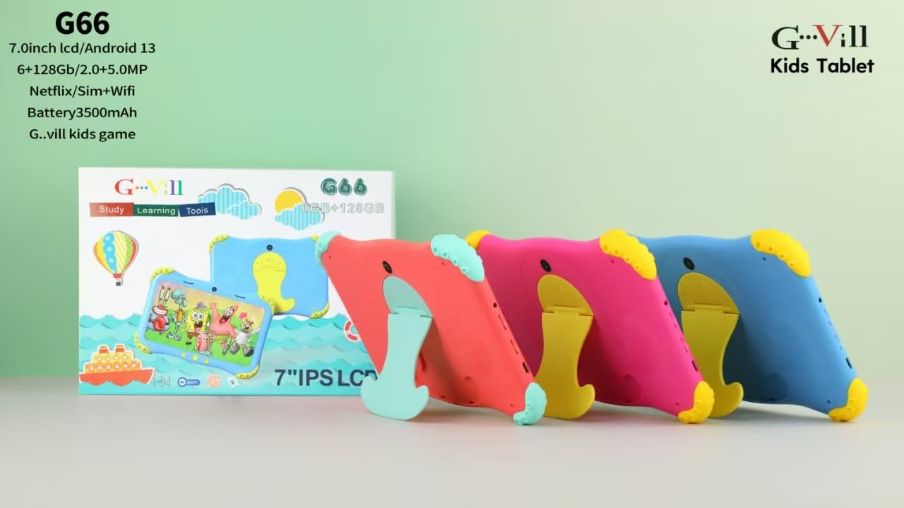 G-66 PINK KIDS TABLET WITH WIFI CONNECTION AND SIM CARD FRIENDLY