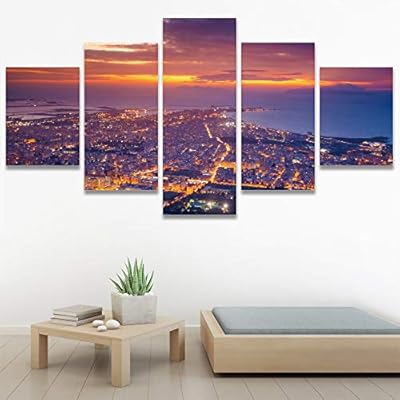 SIGNWIN 5 Panel Canvas Wall Art Modern Art...