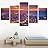 SIGNWIN 5 Panel Canvas Wall Art Modern Art Cityscape Contemporary Expressive Multicolor Photography Places for Home Decorations Ready to Hang - 60"x32"