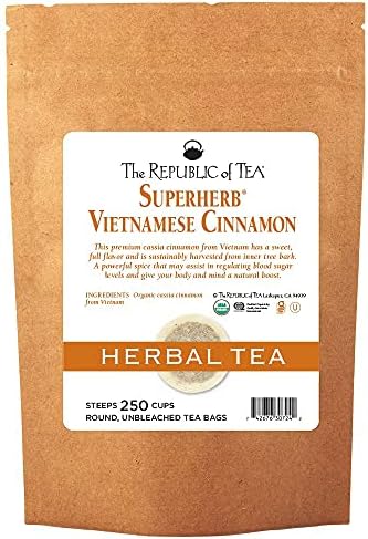 The Republic of Tea: Organic Vietnamese Cinnamon Herbal Tea, 250 Tea Bags