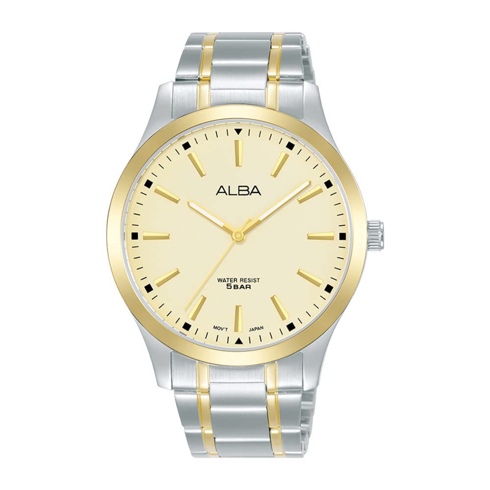Alba Stainless Steel Men Standard Quartz Analogue Watch Arx020X1, Gold Dial, Silver Band (B0C4TZSNJ4) Amazon Price History, Amazon Price Tracker