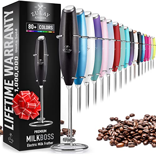 Zulay Kitchen maker originale fouets à lait de poche en mousse pour lattes - fouet boisson mélangeur pour bulletproofâ® café, mini foamer pour cappuccino, frappé, matcha, chocolat chaud au lait boss Cover
