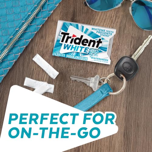 Image of Trident White Wintergreen Sugar-Free Chewing Gum, 9 Packs of 16 Pieces