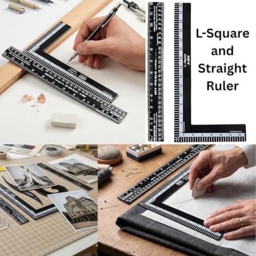 Image of NTGS Professional Tailoring Ruler Set, Pattern Drafting Kit with L-Square, French Curve, Blouse Dart Scale, Side Fitting Scale & Measuring Rulers for Sewing, Boutique, Fashion Designing Set of 10
