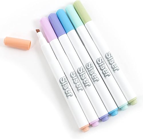 Siser Marcadores de sublimación en colores pastel y paquete negro, marcadores de transferencia de calor termoadhesivos para camisetas y otros