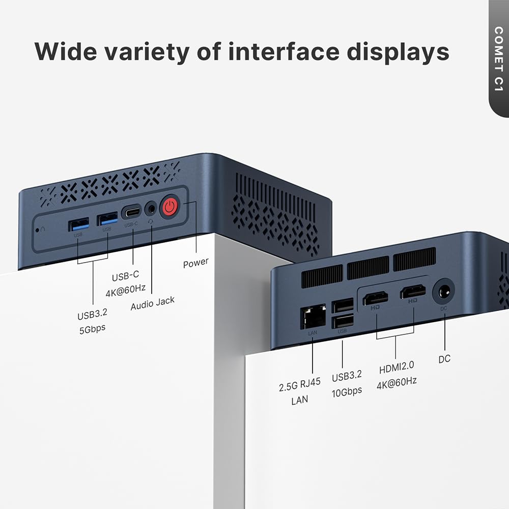 origimagic Mini PC N97 Processore C1(fino a 3,6 GHz) 16 GB DDR4/512 GB SSD, mini desktop pc per Pre-OS11 pro/WiFi 5/ BT5.1/RJ45/HDMI 2.0/4K UHD triplo schermo, PC per casa/aziende/istruzione