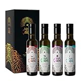 ESENCIA CALIFAL | Pack 4x250mL Aceite de Oliva Virgen Extra Aromatizados & Enriquecidos | Vit.E - Omega 3 |