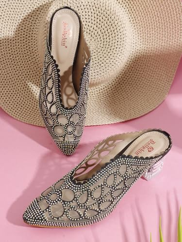 Image of Women Fancy Sandal for Women with Transparent Heel I Fashion Mules HN-900