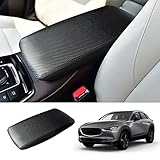 Coleya アームレストカバー 2020 2021 2022 2023 CX-30 マツダ CX-30 アームレストボックス 2023 CX-30 センターコンソールカバー 2022 防水 レザー アームレストプロテクター 2023 CX-30 アクセサリー (ブラック-カーボンファイバー)