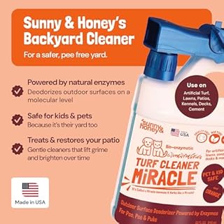 Sunny & Honey Outdoor Turf Cleaner - Pet Urine Enzyme Cleaner - Dog Urine Neutralizer for Grass - Long-Lasting Orange Scent & Yard Sprayer Ready (32 fl oz)