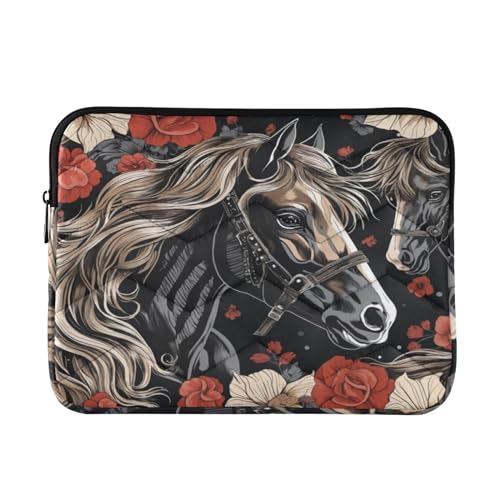 Funda para portátil 13-14 pulgadas con flores, impermeable y resistente