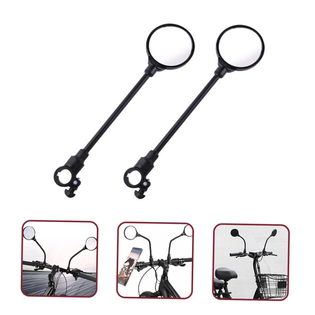 SUPVOX 2pezzi Specchietto Retrovisore Per Bicicletta e Veicoli Regolabile Gradi Compatibile Manubrio Bici e Altri Veicoli Facile Installazione e Uso Duraturo