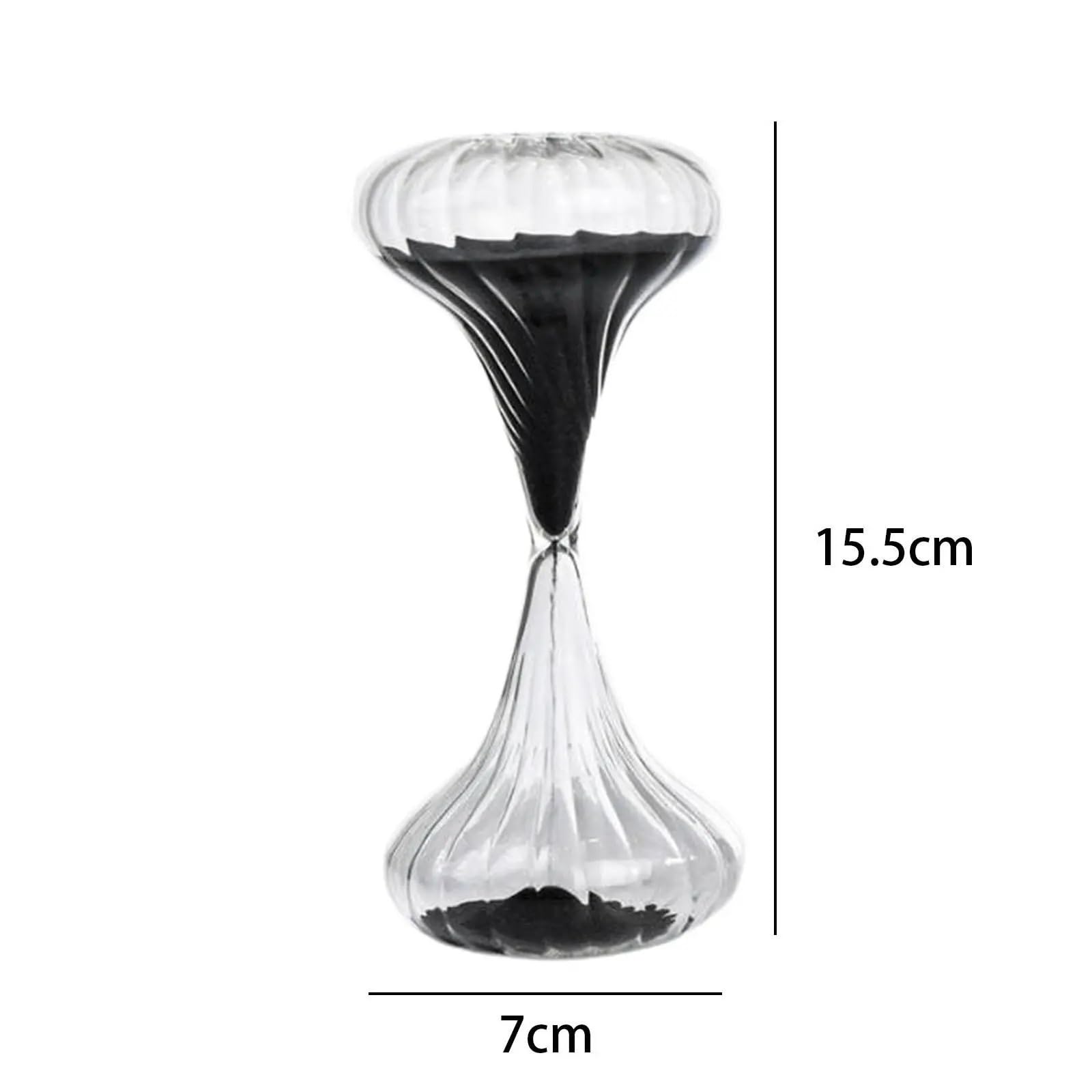Reloj de Arena Cristal, Muebles creativos for el hogar, Temporizador Reloj sin Tiempo for gabinete Oficina, Dormitorio, Festival Mesa para Escuela(Black)