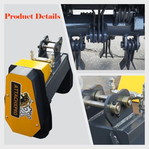 DigSwift Mini Excavator Grass Cutter Attachment, Drum Rotary Mower, with A Built-in Motor, Grass Trimming, Forward, Backward Steering Functions, Fitted for 1-2 Ton Excavators