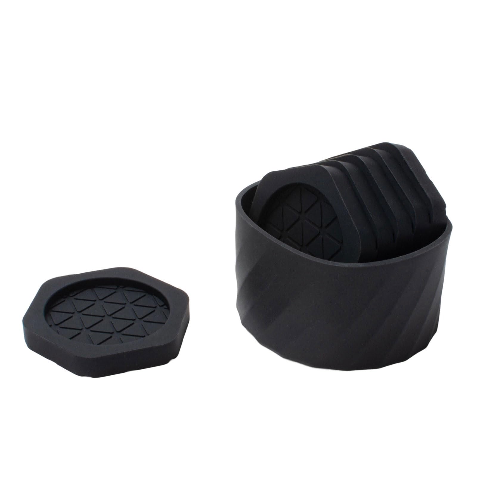 6Pcs Nonslip Hexagonal Drink Coasters Set Comes with Storage Box for Coffee Teas Mugs Heat Protective Essential Hexagonal Silicones Coasters Set