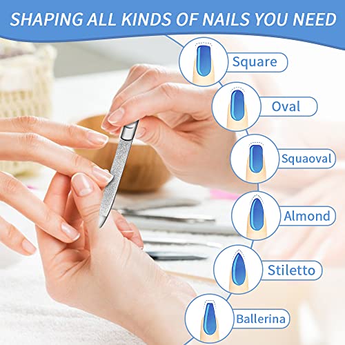 Professional Stainless Steel Nail Files 2Pcs, Metal Double Sided Nail File For Women And Men, Nail File Set With Non-Slip Handle For Natural Nails Fingernails Toenail #TOP2