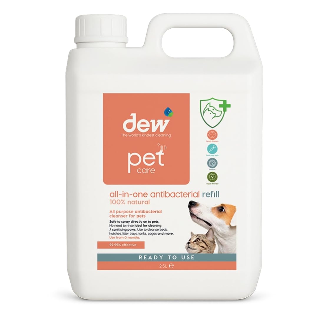 Dew Pet All-In-One Antibacterial 2.5L | 100% Mineral, Hypoallergenic, Vegan Friendly | Fast Acting, Effective against Bacteria | Neutralises Pet Urine & Odour | Made in UK โ image 1