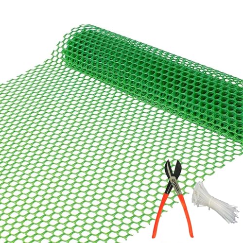 Image of MAHIRA UV Stabilized Virgin HDPE Tree Guard Net Anti Bird Net Garden Fencing Net PVC Virgin HDPE 4 Feet Height X 25 Feet Length Green with 1 Cutter and 50 PVC Tags Tie Locks 4 X 25 FT