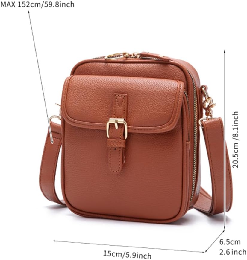 SWZEC Double Pocket Pu Leather Organizer Bag