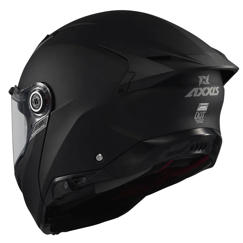 AXXIS Ghostfighter SV Negro Mate - Casco de Moto Modular Abatible Diseño Streetfighter con Visor Solar - Unisex Hombre y Mujer - Homologado P/J ECE 22.06