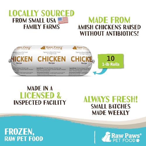 Raw Paws Alimento Crudo Congelado Pollo 10 Rollos 1 lb miniatura 2