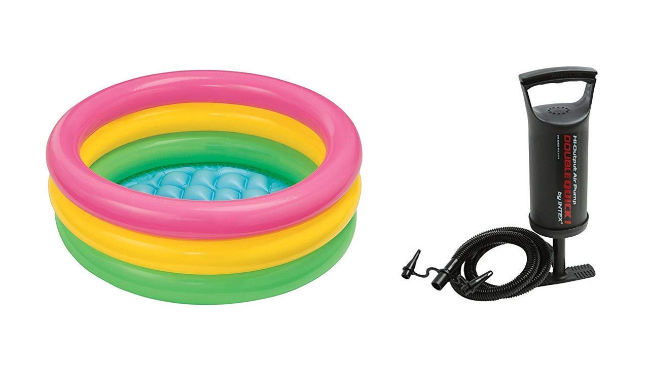 Thrivanta Comfortable Free Standing Baby Pool Bath Tub for Shower Inflatable Kids Air Bath tub with Air Pump(Multi Color)-picture-28