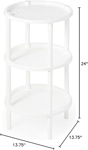 Miniatura 2 de Estante de 3 niveles, extremo, cama o mesa de exhibición, estantería autónoma para artículos de tocador de baño, almacenamiento y organización. 13 "