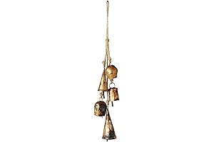 Midwest-CBK 14" Distressed Antique Style Gold Bell Cluster Wind Chime: A Symphony...