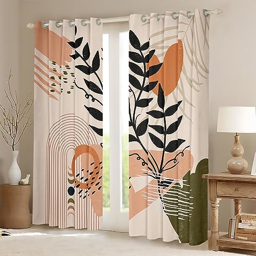 Cortinas de hojas tropicales con ojales superiores para decoración de dormitorios 3