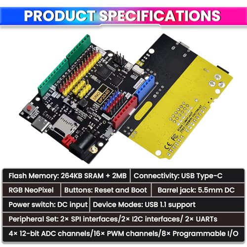 Image of amiciSmart Raspberry Pi UNO RP2040 Development Board - Type-C USB, 16MB Flash, Dual-Core ARM Cortex-M0+ Microcontroller, 3.3V Logic, Compatible with Ardiuino