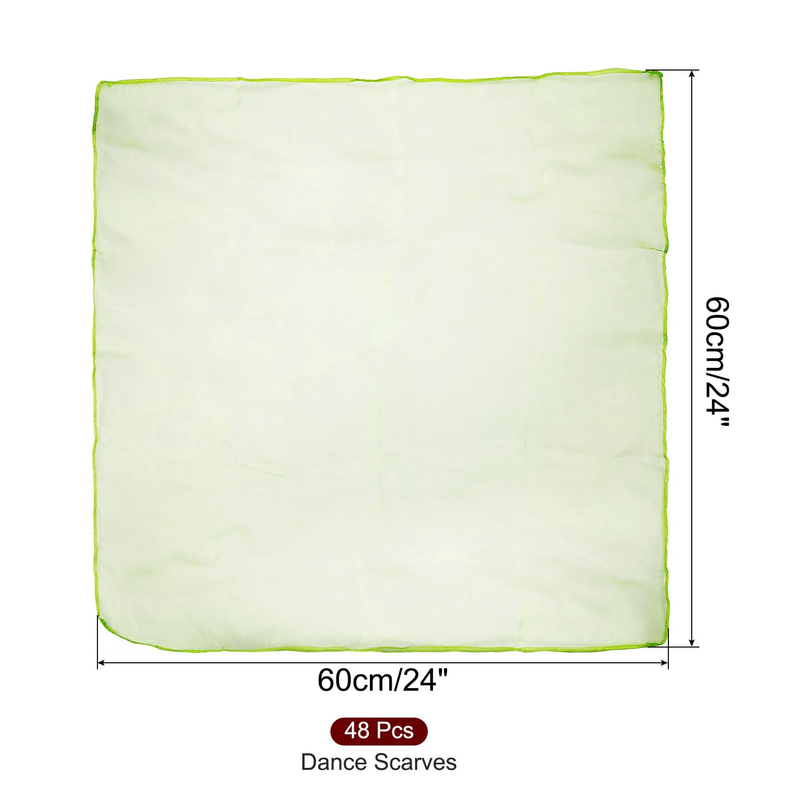 PATIKIL Sciarpe da danza, 48 pezzi, quadrate, per giocoleria, 61 x 50 cm, sciarpe per movimento musicale, accessori per giocare a giocoleria magica, verde