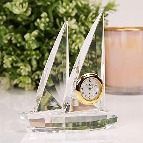 William Widdop Glass Sail Boat Miniature Clock Cover