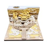 3Dカレンダー、芸術的なパッド、3Dメモパッドカレンダー2025、3D Laojunマウンテンペーパー彫刻アートメモパッド、3Dメモ帳ウィークリーカレンダー、クラフトデスクトップデコレーション彫刻ギフト(中国語版)