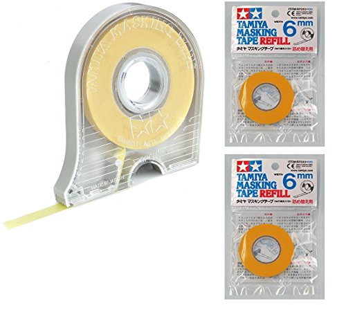 [4 stks Set] 3 Masking Tape Vullingen 6mm & 1 Dispenser door Tamiya uit Japan # 300087030