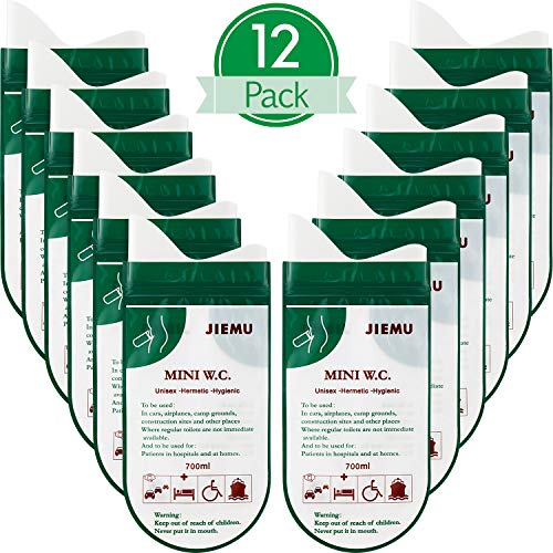 Outus 12 Pièces Sacs d'Urine Jetables Sacs à Pipi de Camping Sac d'Urinoir Portable pour Camping Voyage Escalade Jam Urinoir Toilette Sac de Pipi pour Hommes Femmes Enfants Patient (Vert)