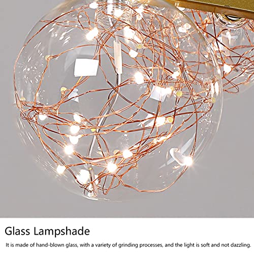 Chandelier globe asymétrique moderne design architectural doré luxe - 7