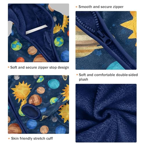 Boys' Fleece Hoody Jacket Zip Up Coat Warm Fall Winter Plush Jacket Cosmic Planets Solar System Long Sleeve Outerwear3