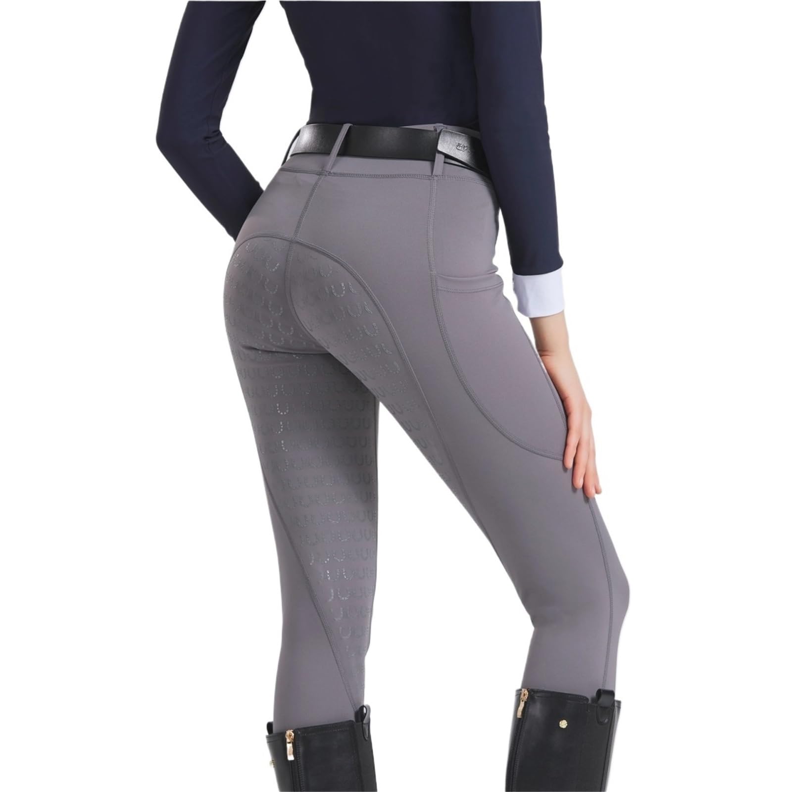Pantalones De Equitación Pantalones de equitación Primavera y Verano for Mujer, Punto, Alta Elasticidad, Ajustados, Silicona, Transpirables Mallas De Equitación