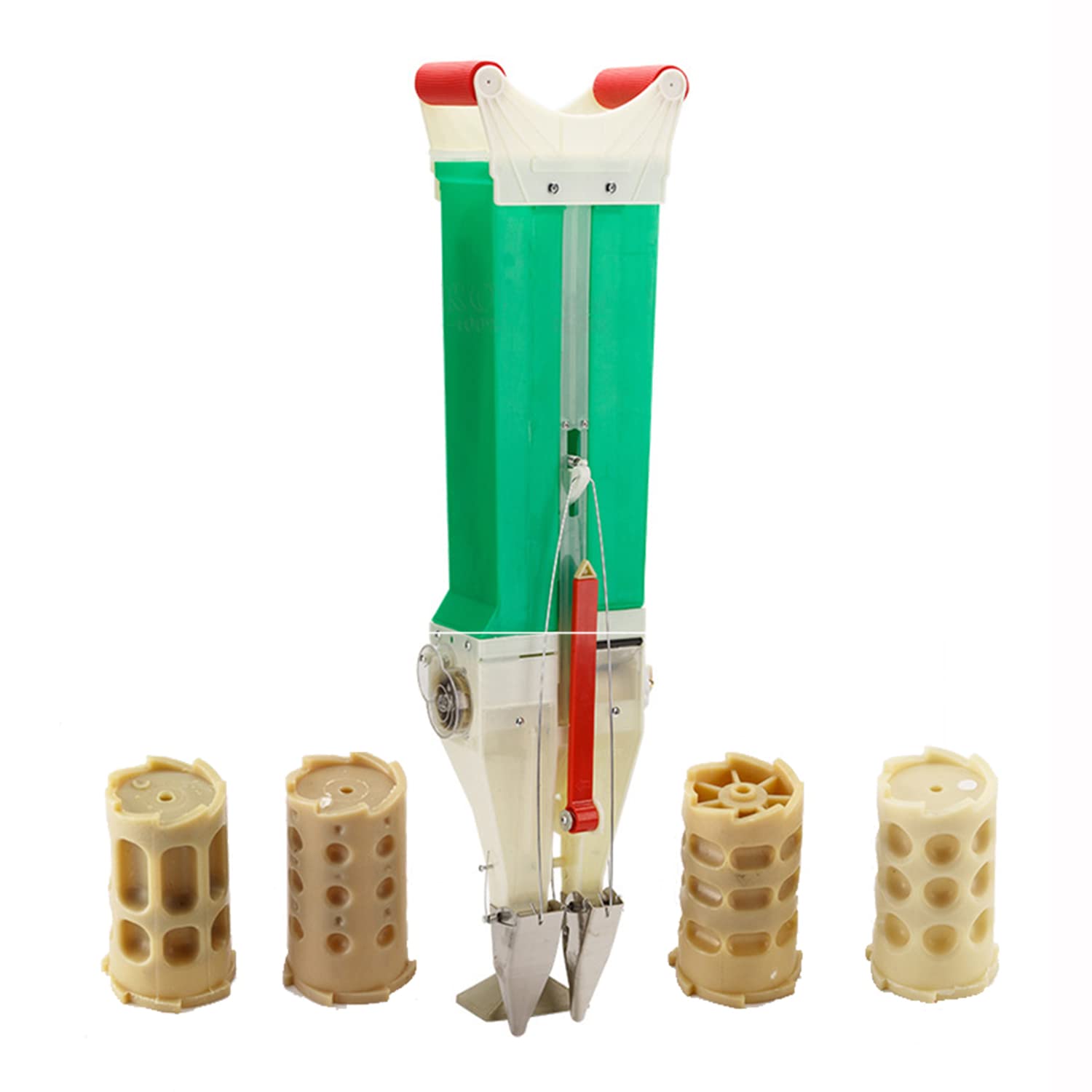 Manual Seeder, Adjustable Double Barrel Seeding Machine, Peanut Corn Bean Handheld Planter, Garden Patio Flower Plant Vegetable Fertilizer Spreader