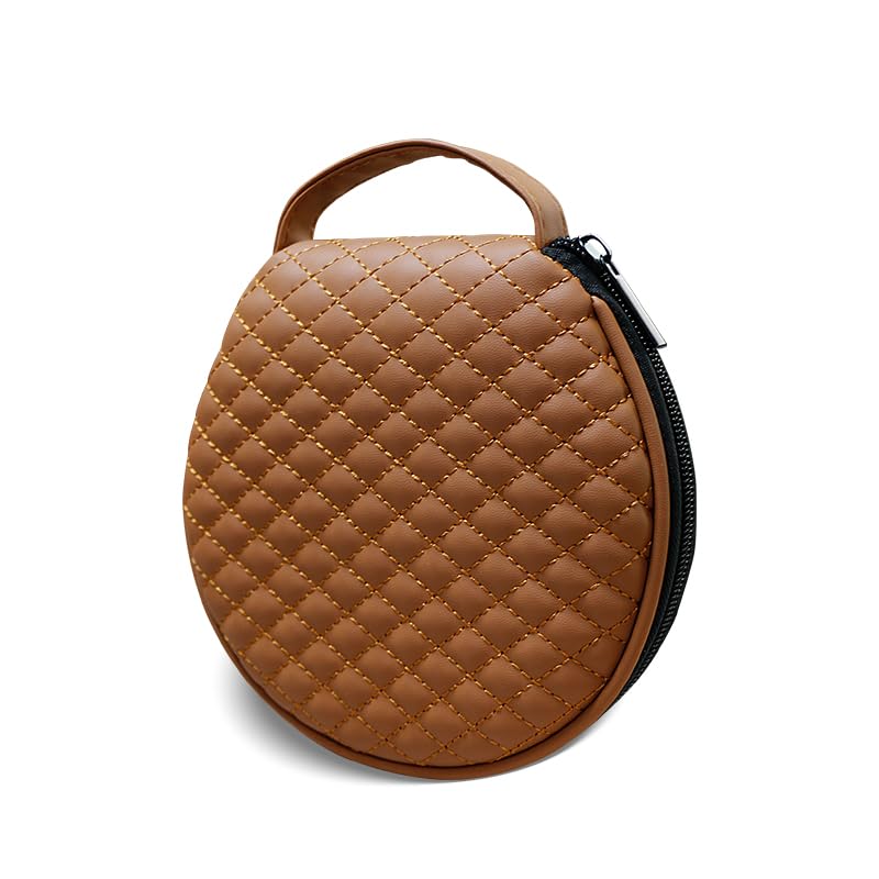 PU Leather CD/DVD Case - 20 Capacity Portable Storage Tray with Zipper Closure, Space-Saving for Cars and Homes (brown1)