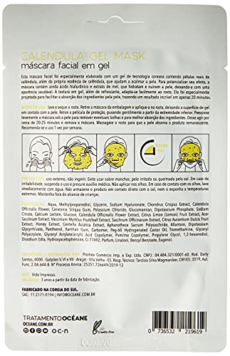 Máscara Facial em Gel, Calendula Gel Mask., Océane