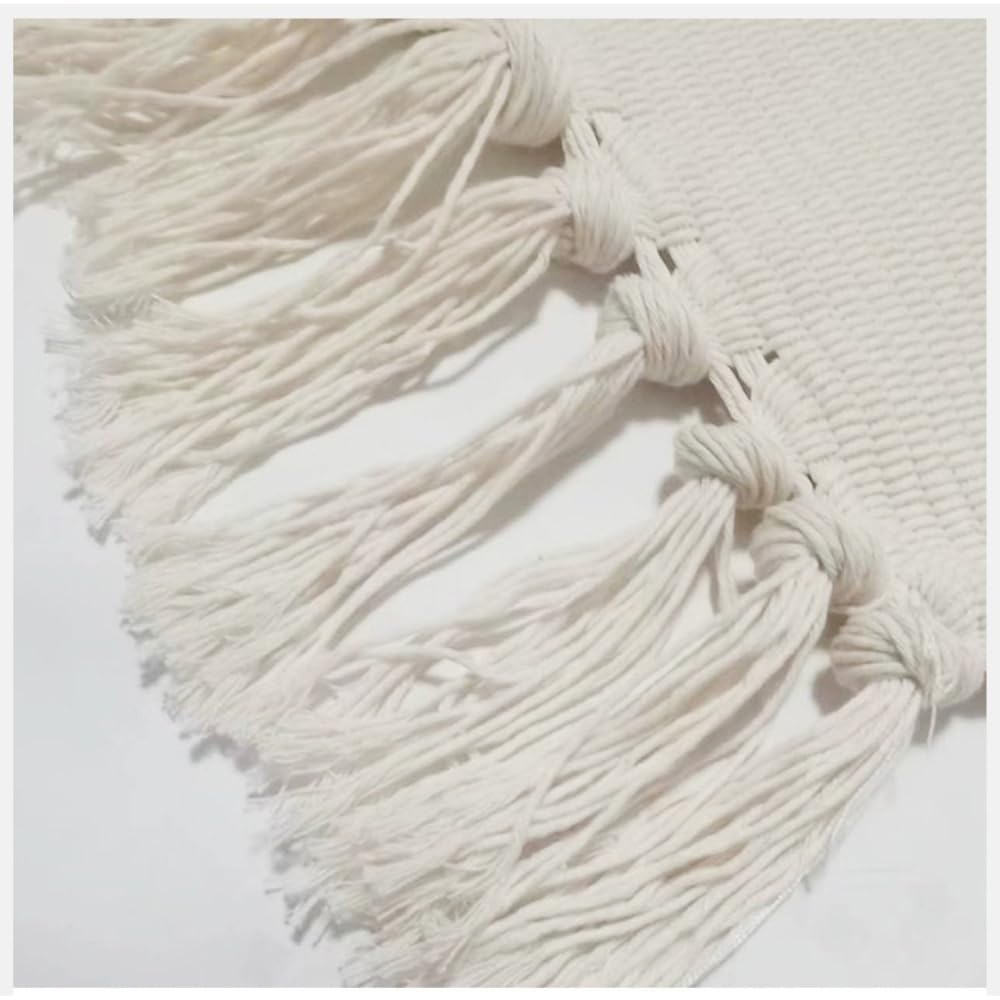 Aniyan Tapis bohème, en coton, lavable, avec glands, tapis tissé à la main, pliable, pour camping, extérieur, salon, chambre à coucher, cuisine, couloir, antidérapant à la main (style B)