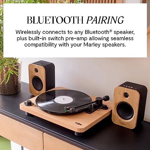 House of Marley Stir It Up Lux Wireless Tourne Disque Vinyle – Platine Vinyle Bluetooth, 2 Vitesses, Fabriquée de Manière Durable, Platine en Verre, avec Cellule Elliptique AT-95E, Bambou - Les Beatles, Paul McCartney, John Lennon, RIngo Starr, George Harrison House of Marley Stir It Up Lux Wireless Tourne Disque Vinyle – Platine Vinyle Bluetooth, 2 Vitesses, Fabriquée de Manière Durable, Platine en Verre, avec Cellule Elliptique AT-95E, Bambou – Image 4