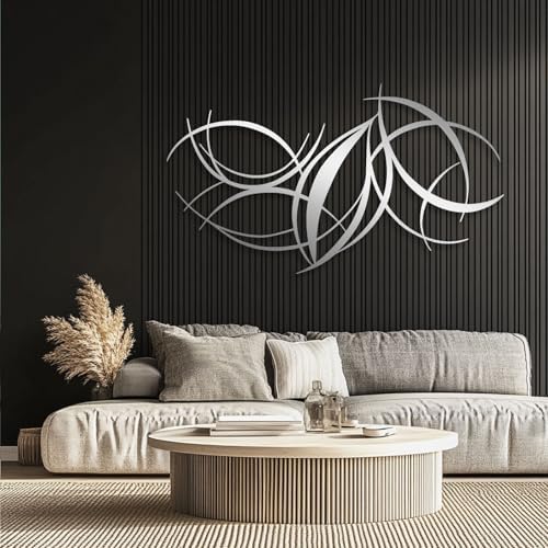 Amazon.com: OZF Abstract Line Metal Wall Art, Modern Geometric Flowing ...